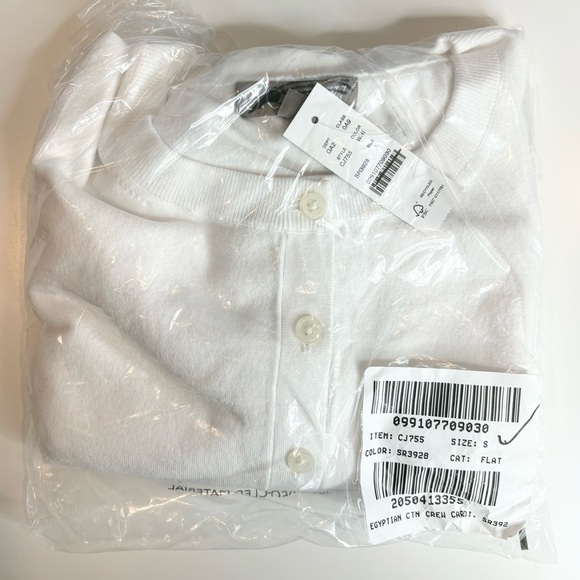 NWT J. Crew New Jackie Cardigan Premium Ultra-fine Cotton Blend White - Picture 4 of 4